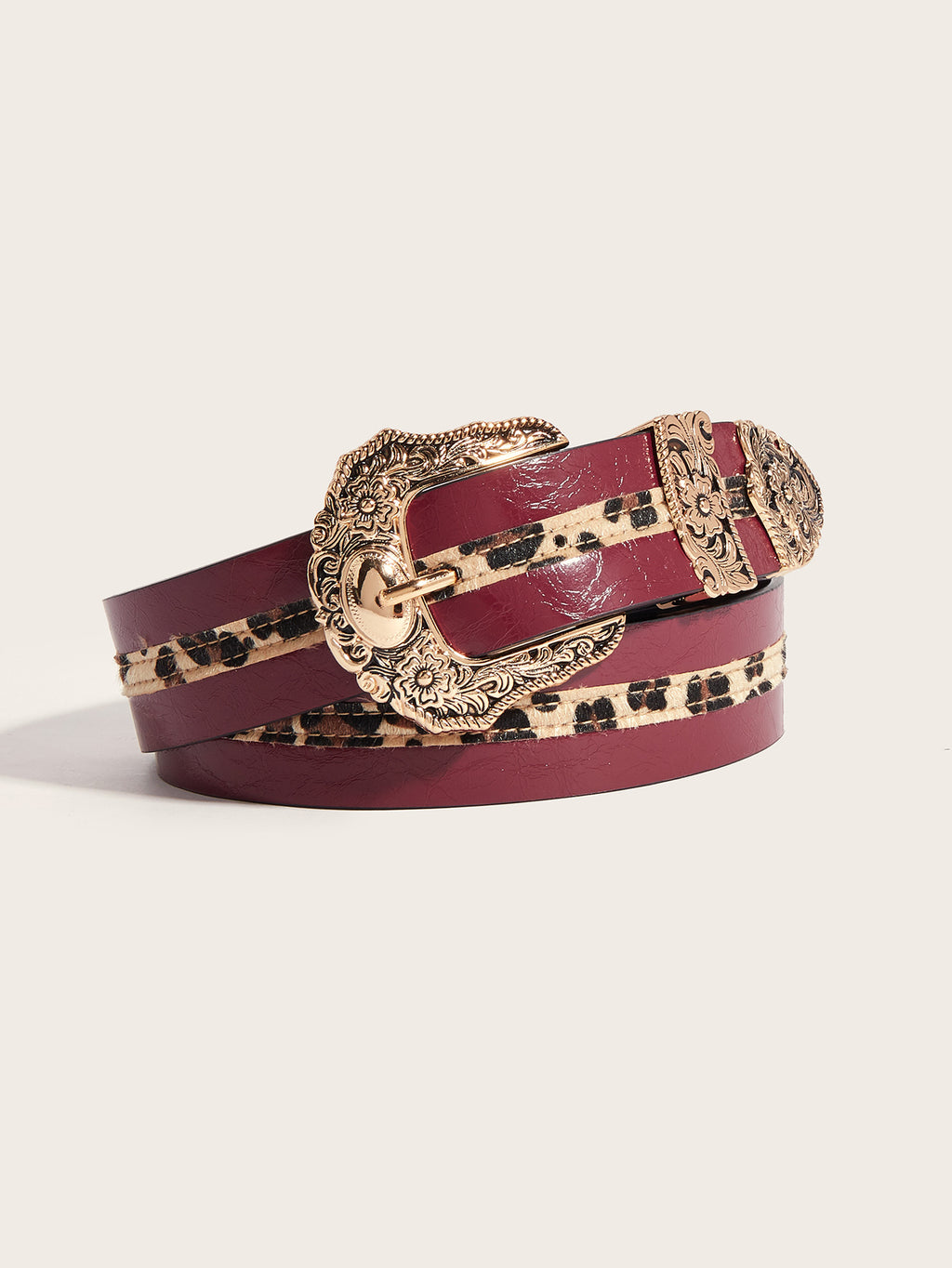 Punk-style Womens Carved-buckle Leather Belt
