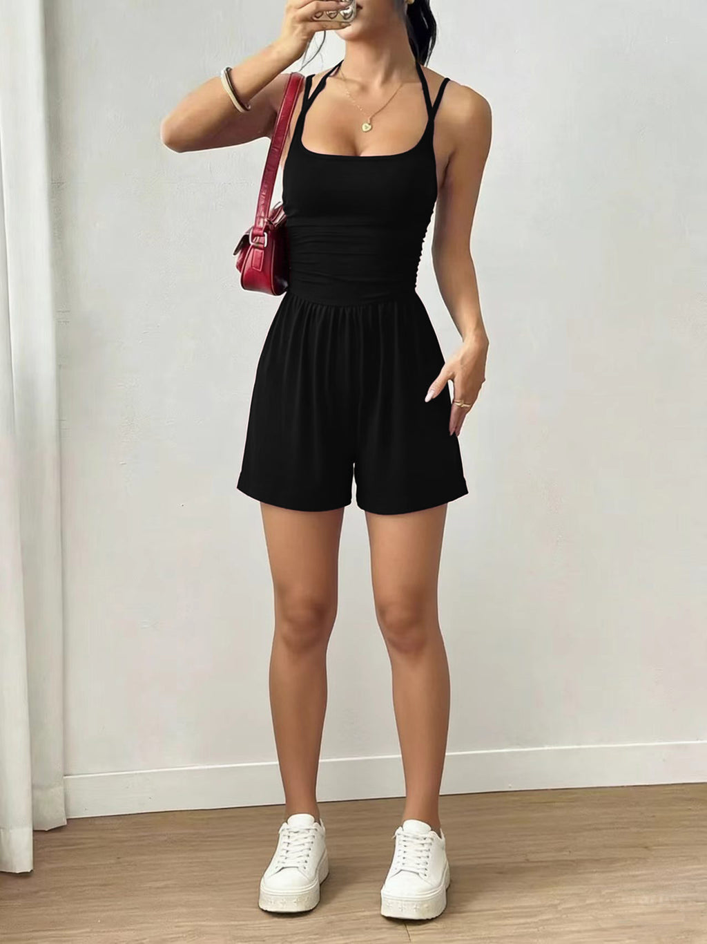 Sleeveless Strappy High-Waist Jumpsuit For Women