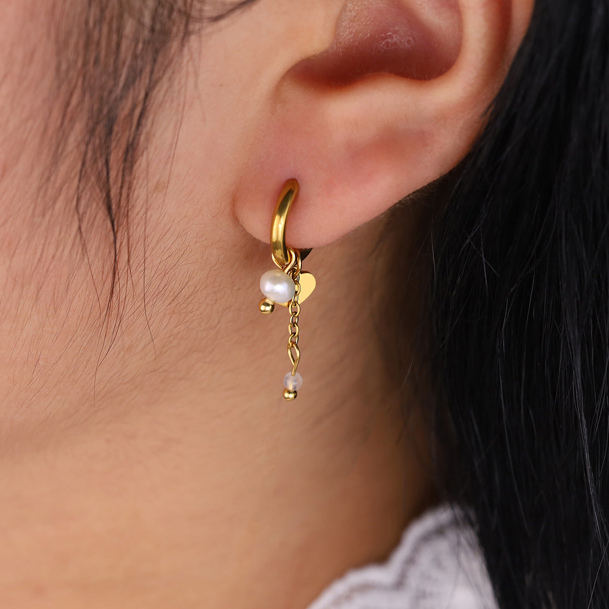Simple Classic Heart-Shaped Star Earrings For Women