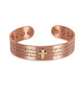 Magnetic Red Copper Cross Adjustable Bracelet