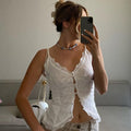 Lace Sexy V-neck Cardigan Ties Buckle Camisole Small Tank Tops