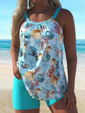 Two-piece Sky-blue Quick-dry Tankini