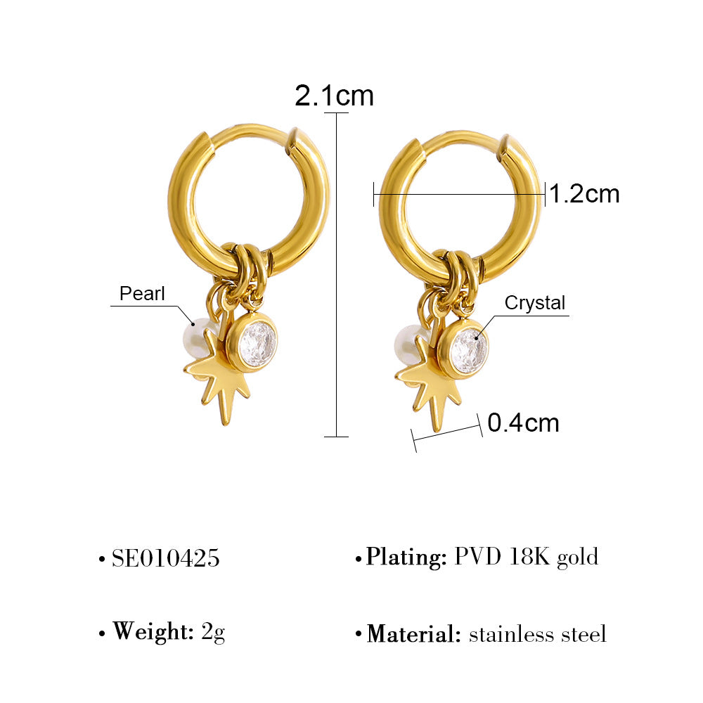 Simple Classic Heart-Shaped Star Earrings For Women
