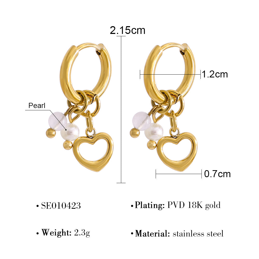 Simple Classic Heart-Shaped Star Earrings For Women