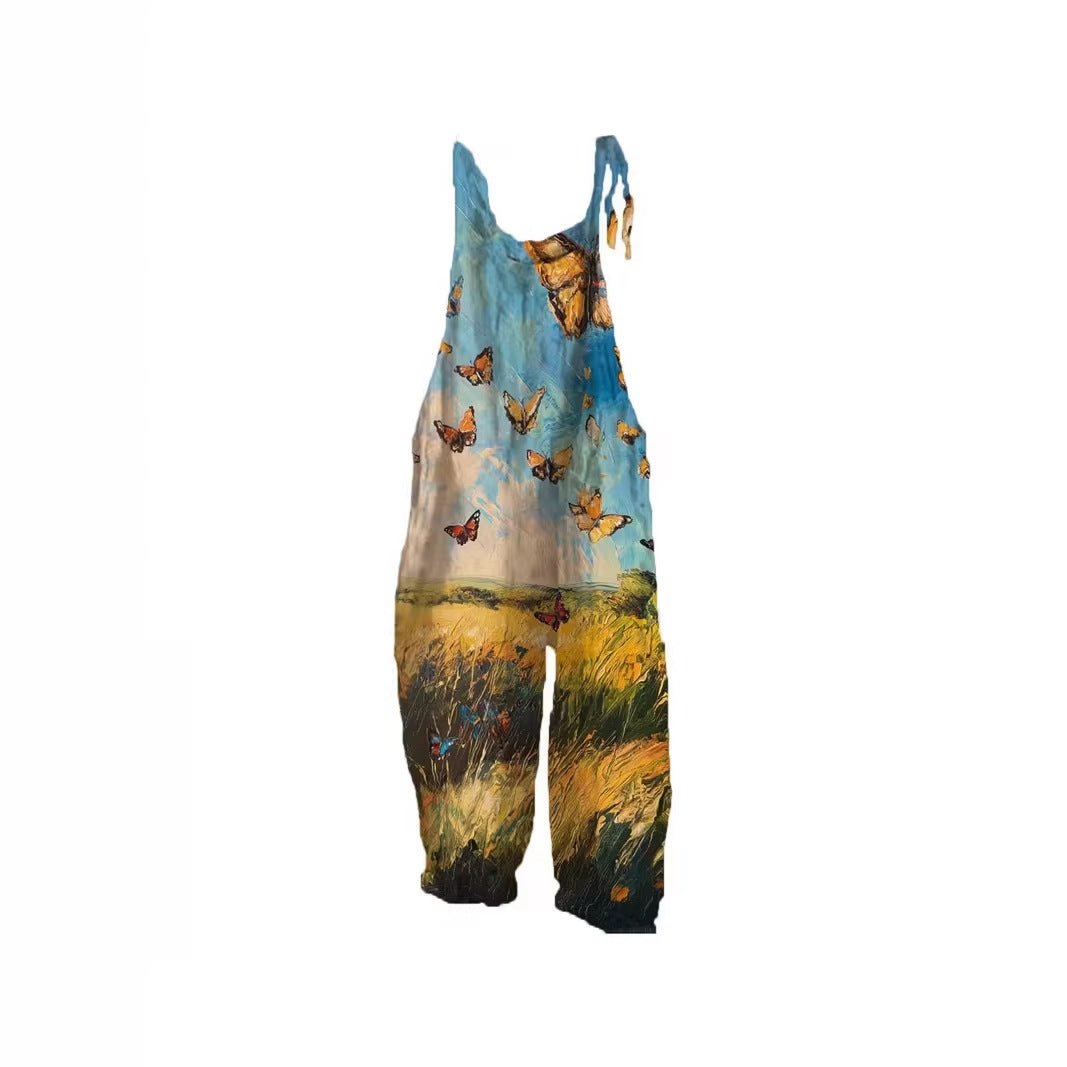 3D-printed Suspender Casual Pants Suspender Overalls