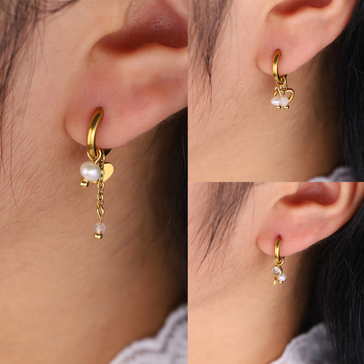 Simple Classic Heart-Shaped Star Earrings For Women