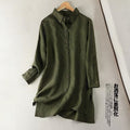 Cotton-linen Mid-length Shirt Artistic Cotton-linen Top